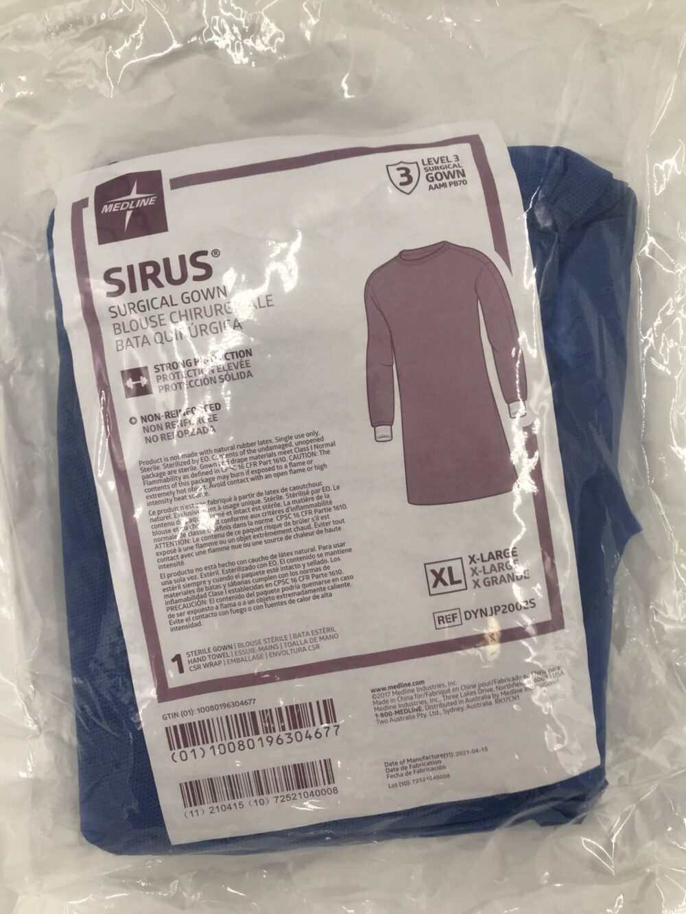 MEDLINE DYNJP2002S Sirus Surgical Gown Level 3, XLLarge GB TECH USA