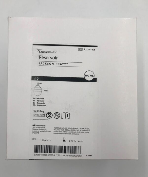 CARDINAL HEALTH SU1301305 JacksonPratt Reservoir 100ml (10/Box) GB