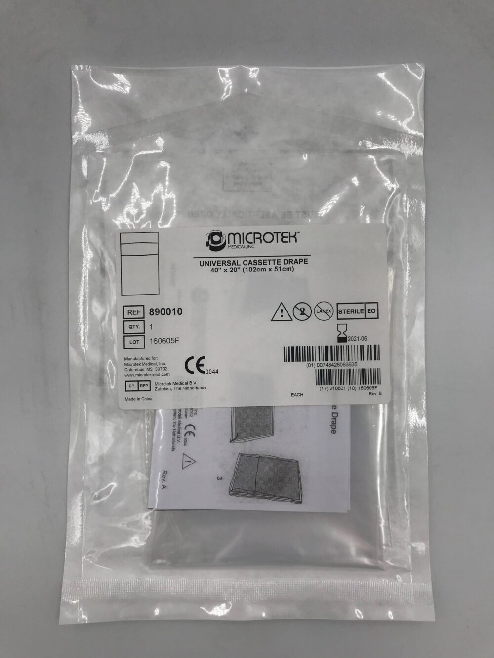 MICROTEK 890010 Universal Cassette Drape 40in x 20in (X) GB TECH USA
