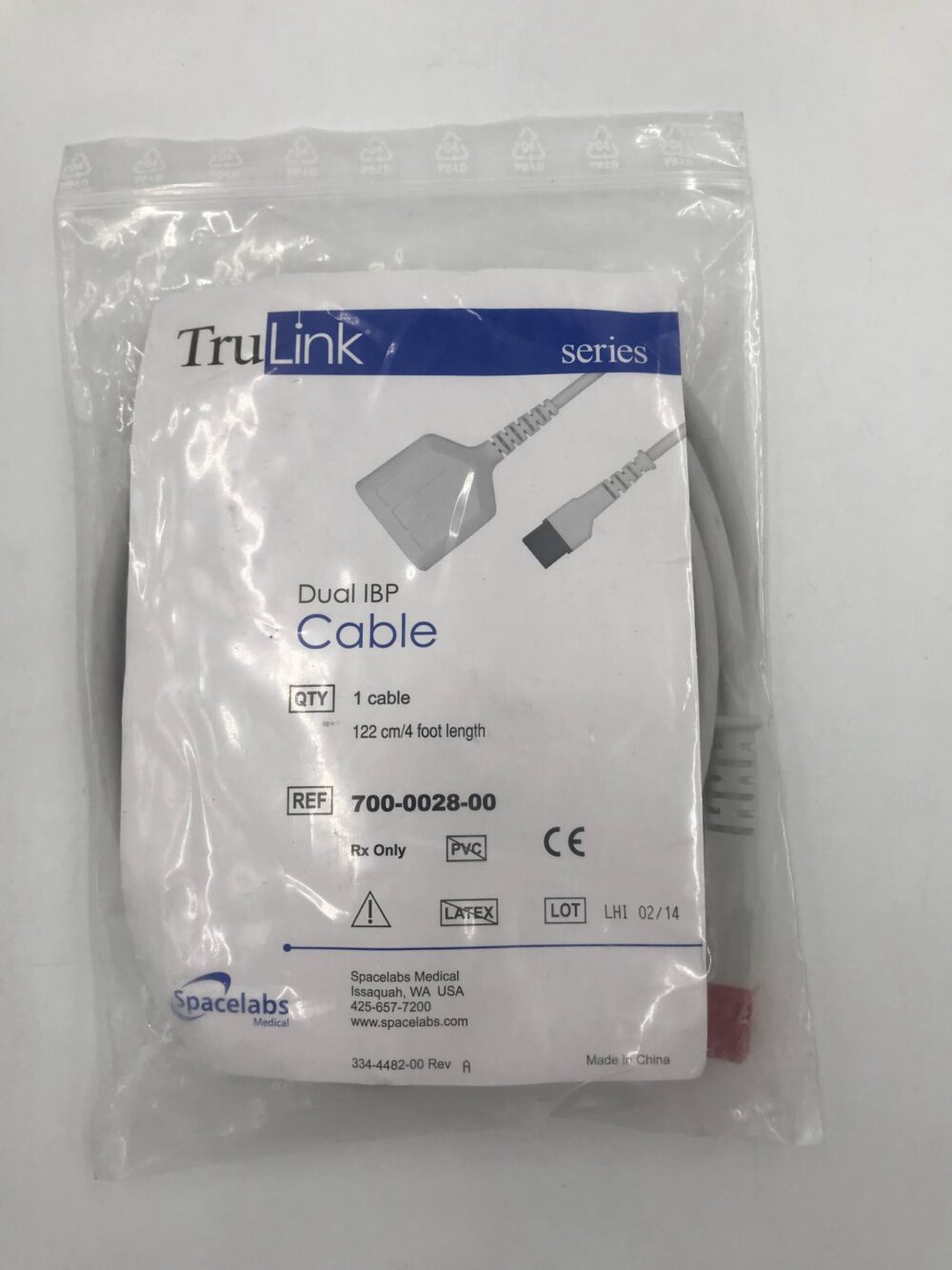 Spacelabs Medical 700002800 TruLink Dual IBP Cable 122cm/4ft GB