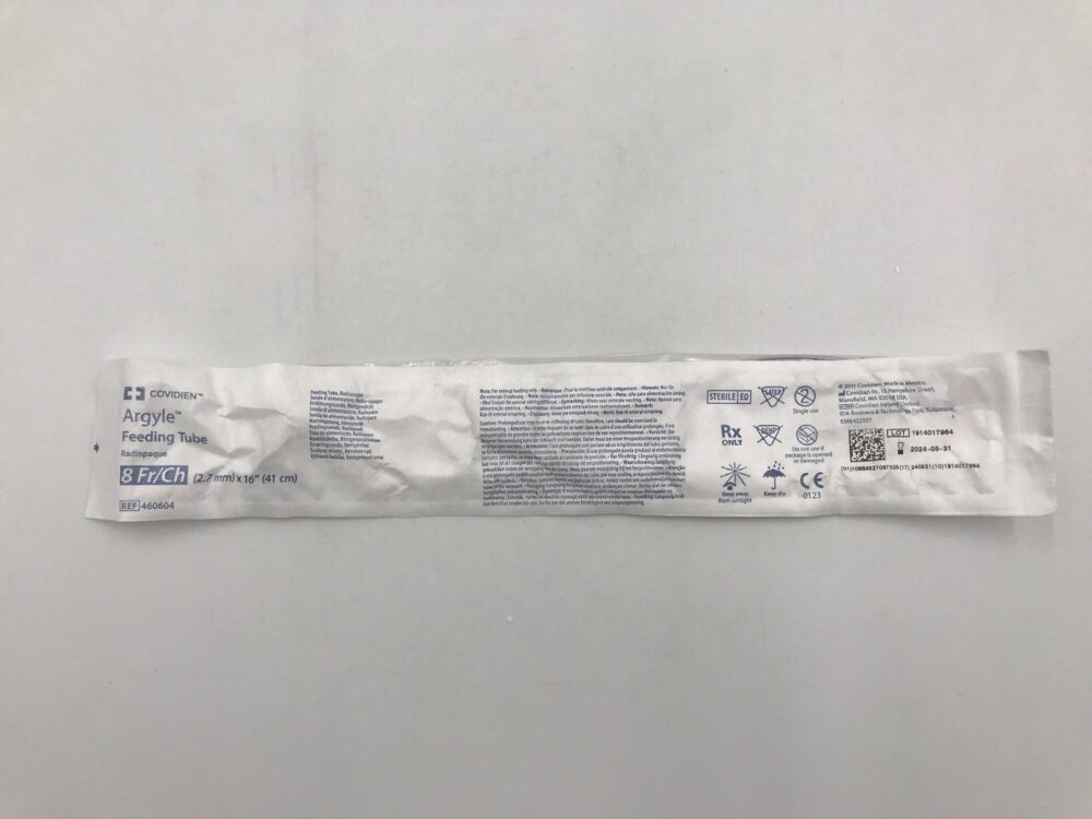 Covidien 460604 Argyle Feeding Tube Radiopaque 8Fr/Ch 16″ GB TECH USA
