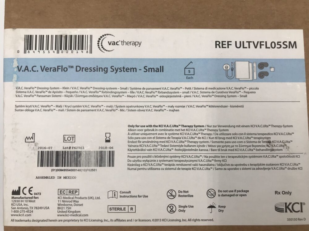 KCI ULTVFL05SM V.A.C VeraFlo Dressing System Small (5/Box) (X) GB