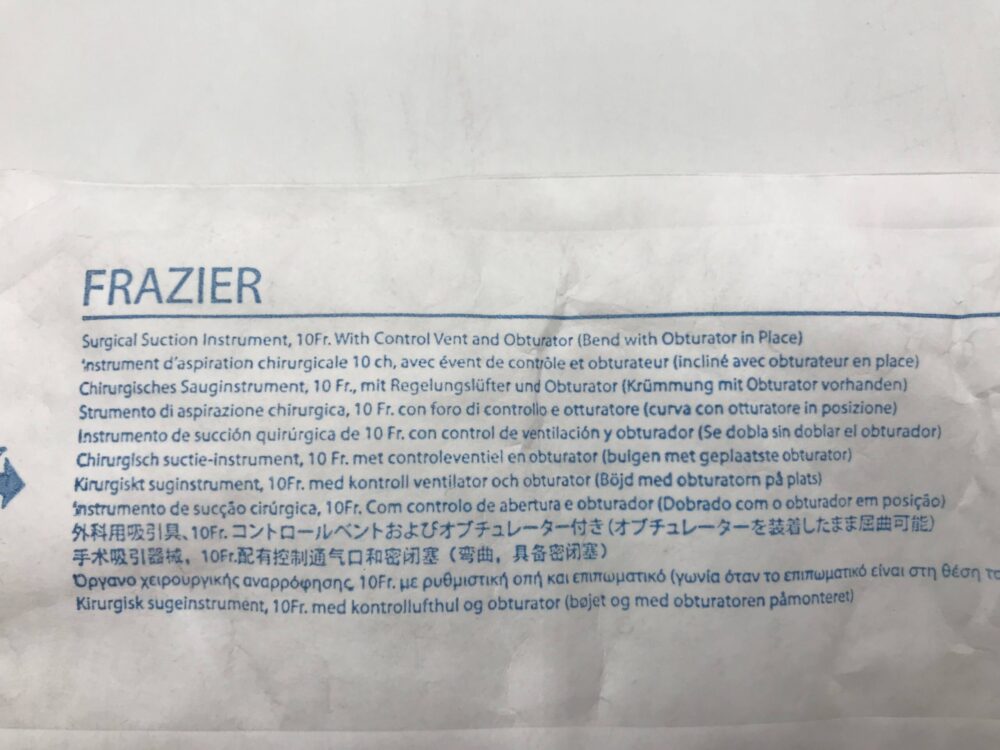 ConMed 0033100 Frazier Surgical Suction Instrument 10Fr - GB TECH USA