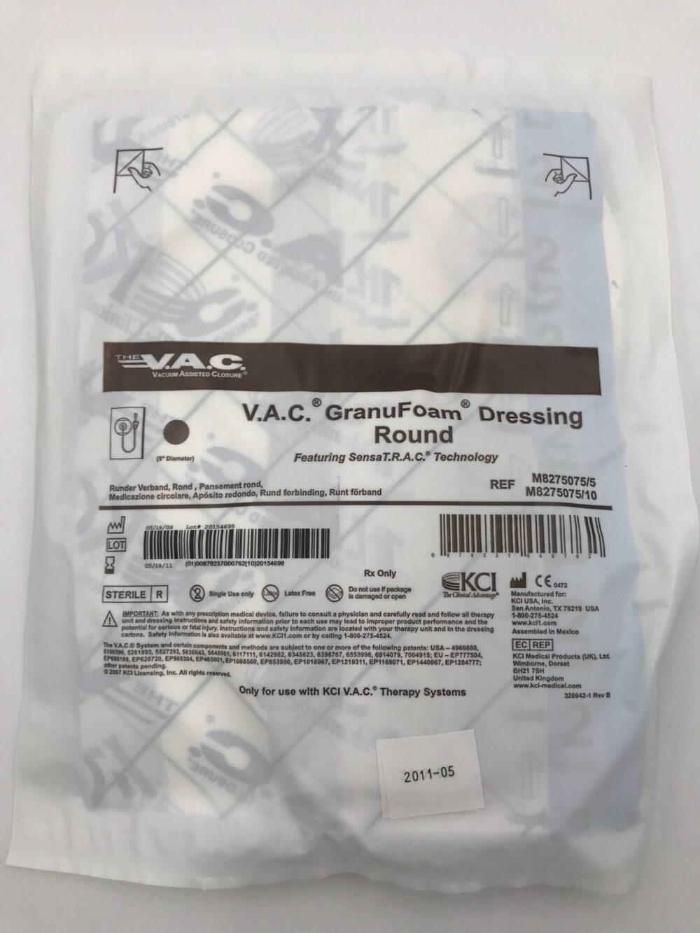 KCI M8275075 V.A.C. GranuFoam Dressing Round (X) - GB TECH USA 