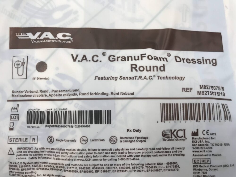 KCI M8275075 V.A.C. GranuFoam Dressing Round (X) - GB TECH USA 