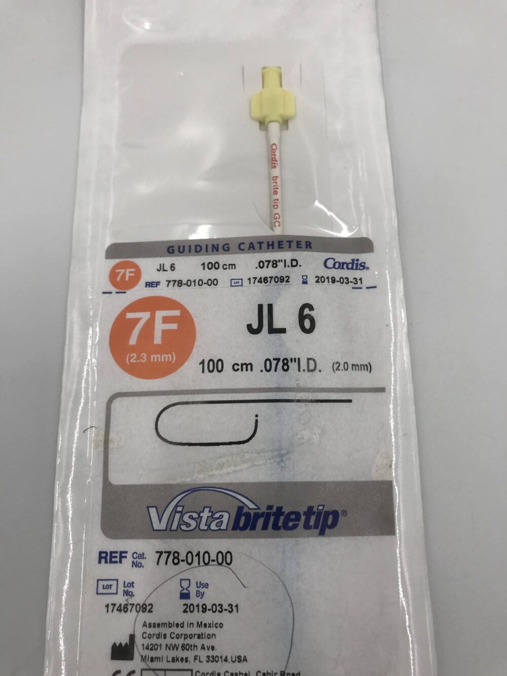JL 6 Vista Brite Tip Guiding Catheter GB TECH USA