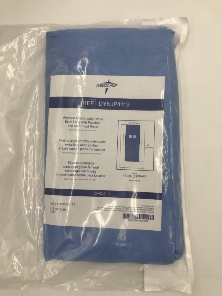 MEDLINE DYNJP4119 Femoral Angiography Drape Extra Long 84″ x 159″ GB