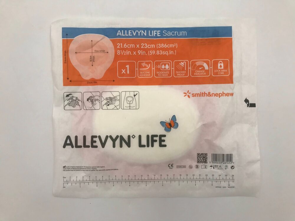 SMITH & NEPHEW 66801307 Allevyn Life Sacrum Silicone Adhesive Lock Away Core 21.6cm x 23cm GB