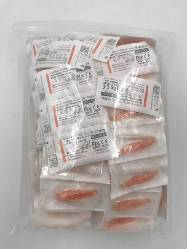 SMITHS MEDICAL 402558 Hypodermic NeedlePro EDGE Safety Device 25G x 5/8in (100/Bag)(X) GB