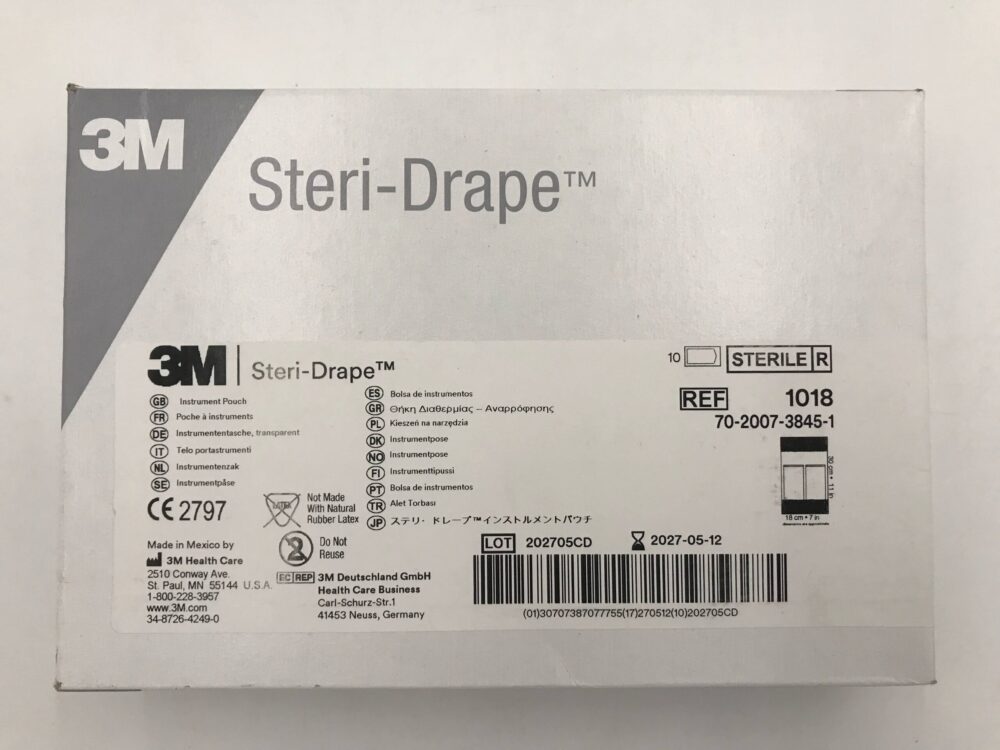 3M 1018 SteriDrape Instrument Pouch 30cm x 18cm (11in x 7in) (10/Box
