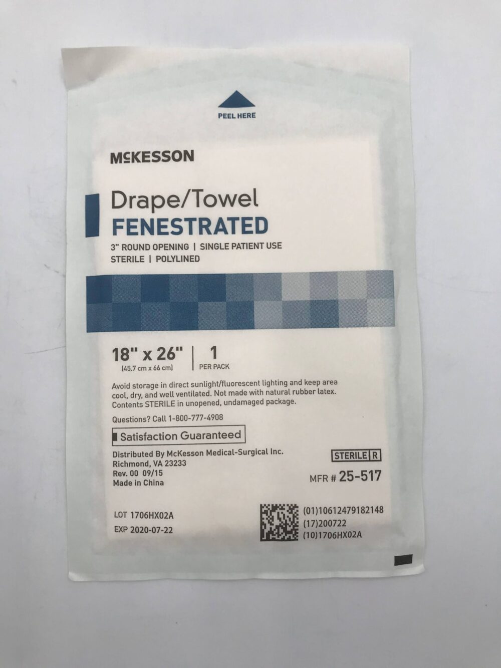 McKesson 25517 Drape/Towel Fenestrated 18in x 26in (46/Lot)(X) GB