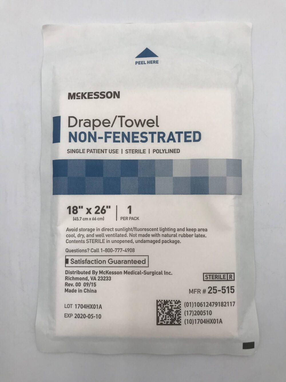 McKesson 25515 Drape/Towel NonFenestrated 18in x 26in (20/Pkg) (X