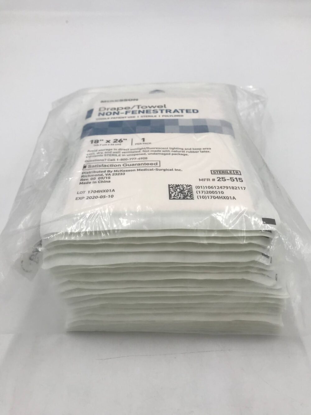 McKesson 25515 Drape/Towel NonFenestrated 18in x 26in (20/Pkg) (X