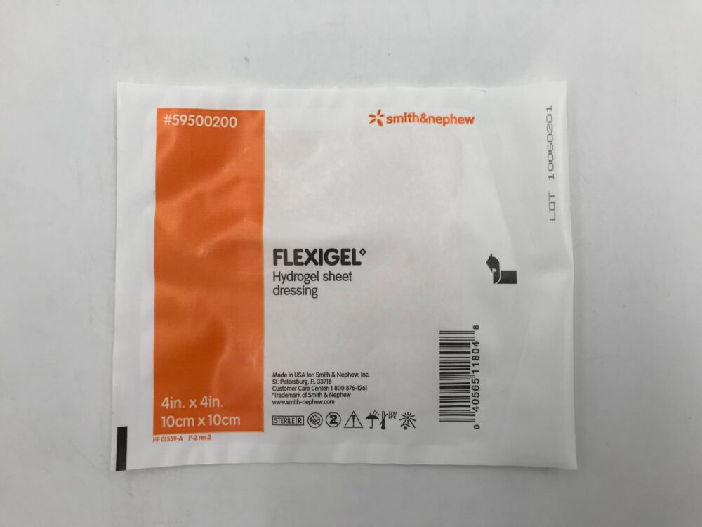 SMITH & NEPHEW 59500200 Flexigel Hydrogel Sheet Dressing 4in x 4in (5/Box) GB TECH USA