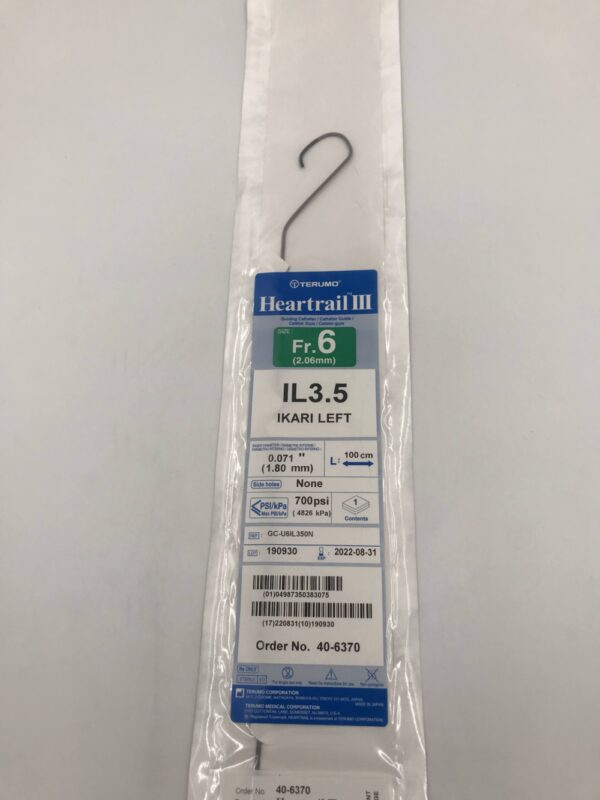 Terumo 406370 Heartrail III IL 3.5 Ikari Left Guiding Catheter Fr. 6