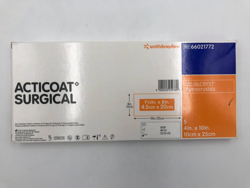 Dressing Frames Smith & Nephew Acticoat Flex 3 Silver Coated Dressing 4x4 Inch, 12-Pack Sterile Wound Care 66800406 Dressing Frames Smith & Nephew Acticoat Flex 3 Silver Coated Dressing 4x4 Inch, 12-Pack Sterile Wound Care 66800406