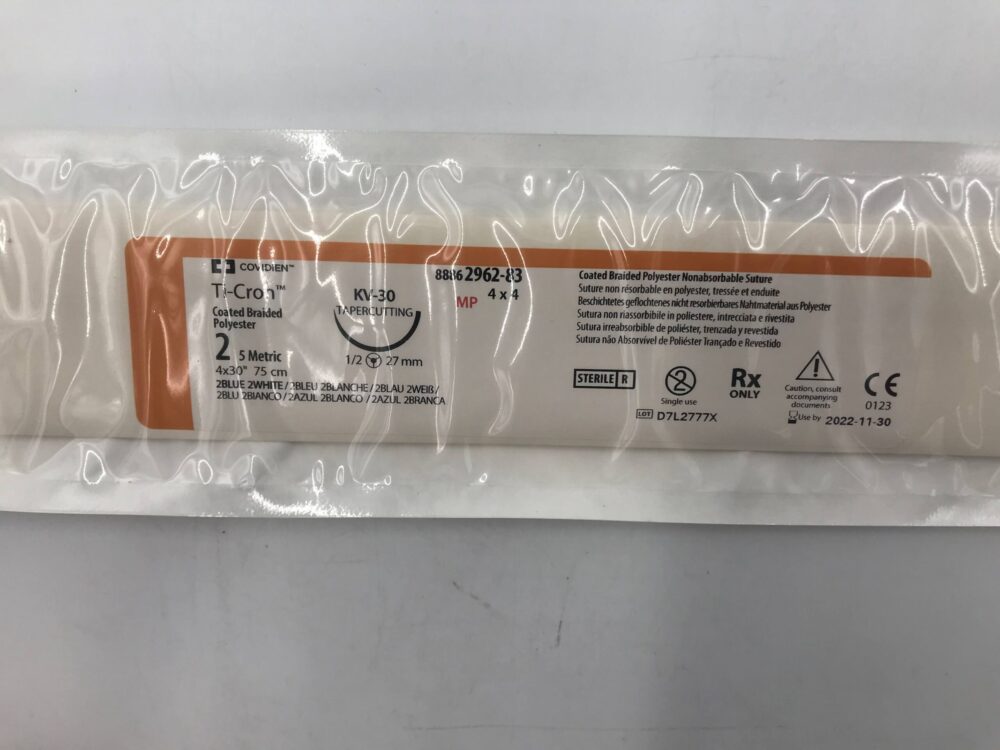 Covidien 296283 TriCron Coated Braided Polyester 2/5Metric 4x30" (X