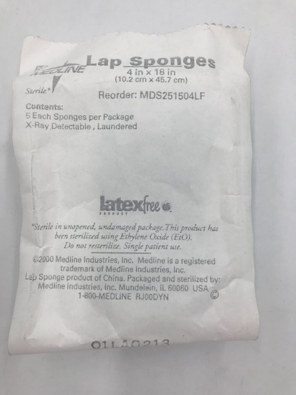 Medline MDS251504LF Lap Sponges 4in x 18In - GB TECH USA