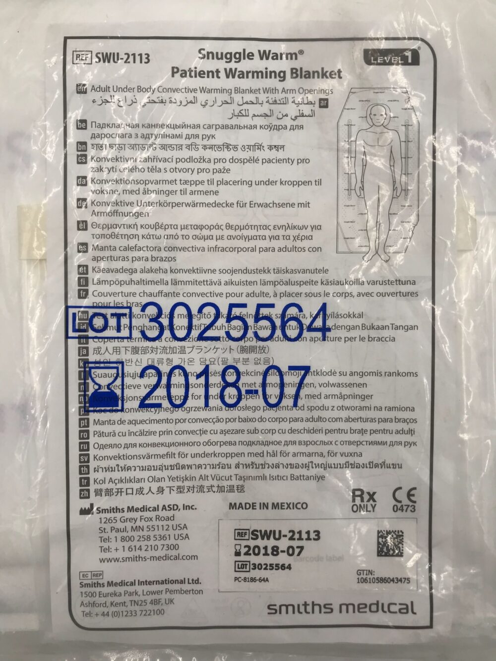 SMITHS MEDICAL SWU2113 Snuggle Warm Patient Warming Blanket, Level 1