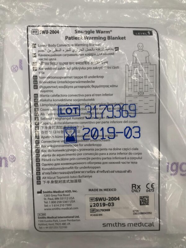 SMITHS MEDICAL SWU2004 Snuggle Warm Patient Warming Blanket, Level 1