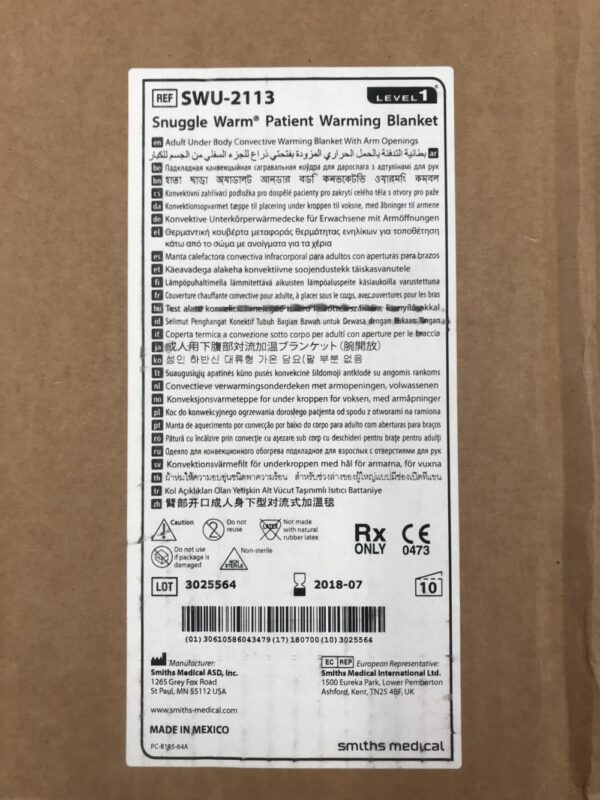 SMITHS MEDICAL SWU2113 Snuggle Warm Patient Warming Blanket Level 1