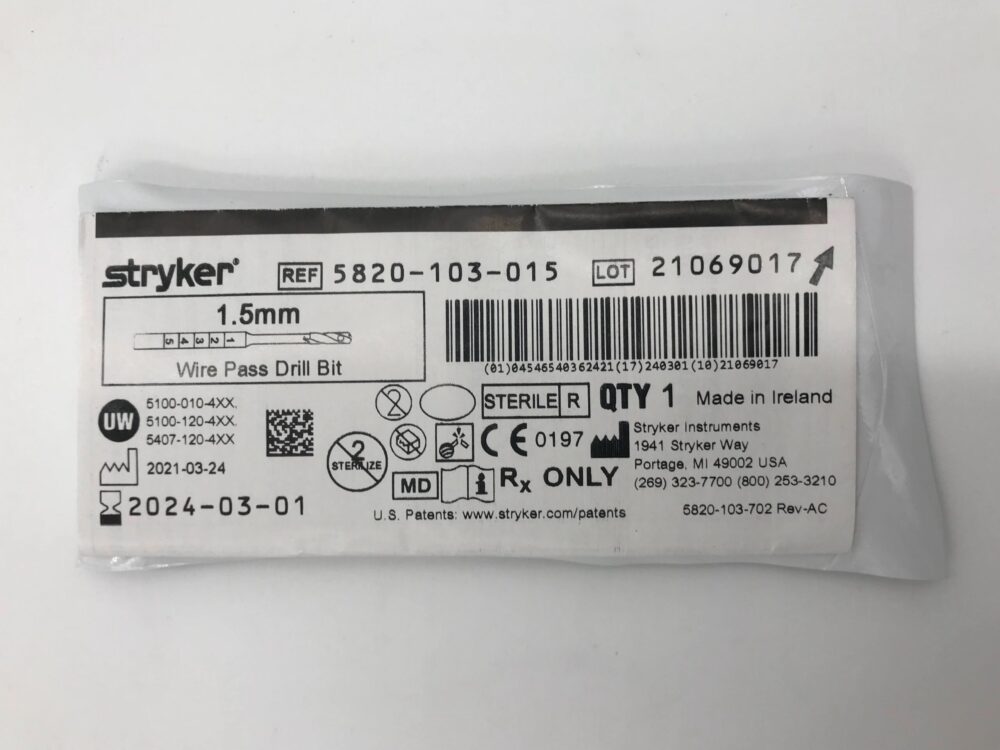 STRYKER 5820103015 Wire Pass Drill Bit 1.5mm GB TECH USA