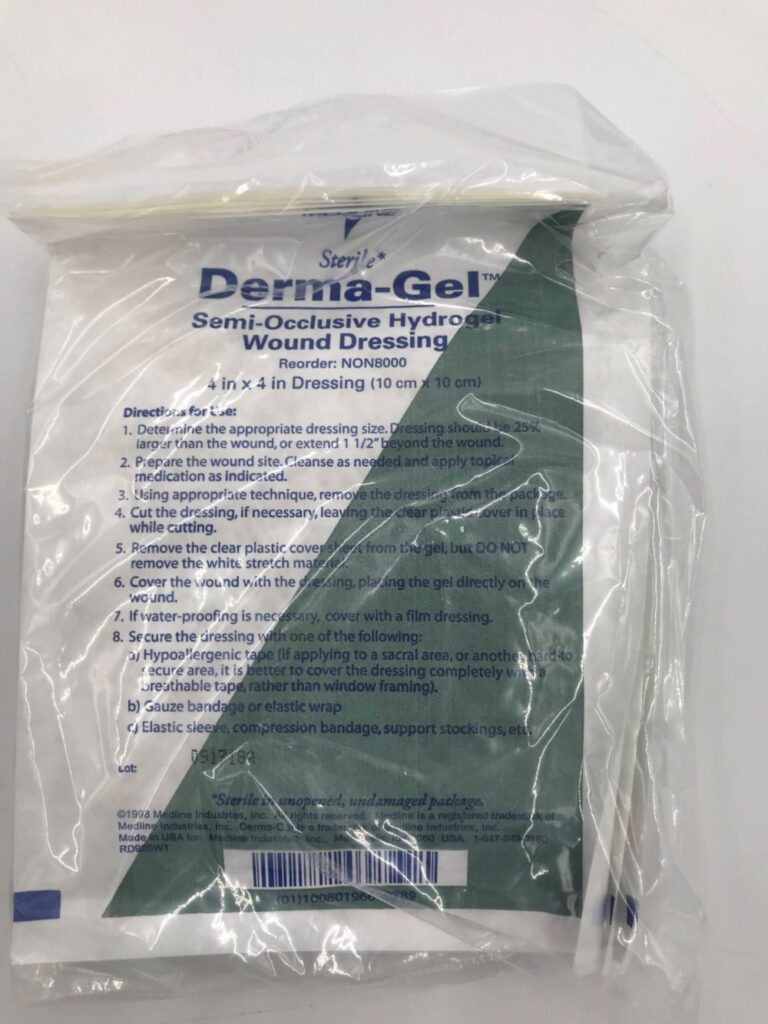 MEDLINE NON8000 DermaGel SemiOcclusive Hydrogel Wound Dressing 4″x4