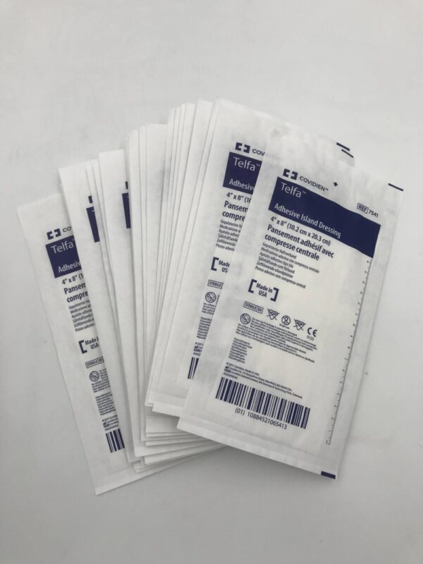 COVIDIEN 7541 Telfa Adhesive Island Dressing 4in x 8in (25/Box) GB