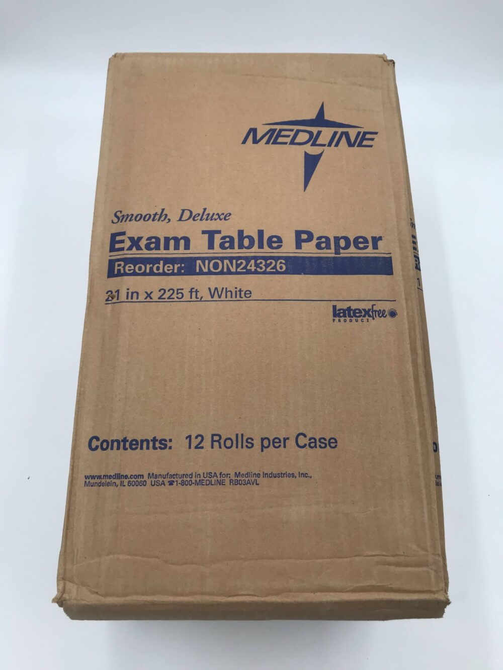 Medline NON24326 Smooth, Deluxe Exam Table Paper 21″ x 225′, White (12