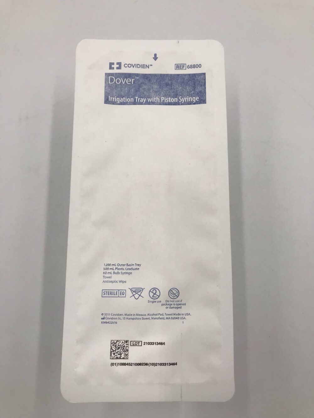 Covidien 68800 Dover Irrigation Tray with Piston Syringe GB TECH USA