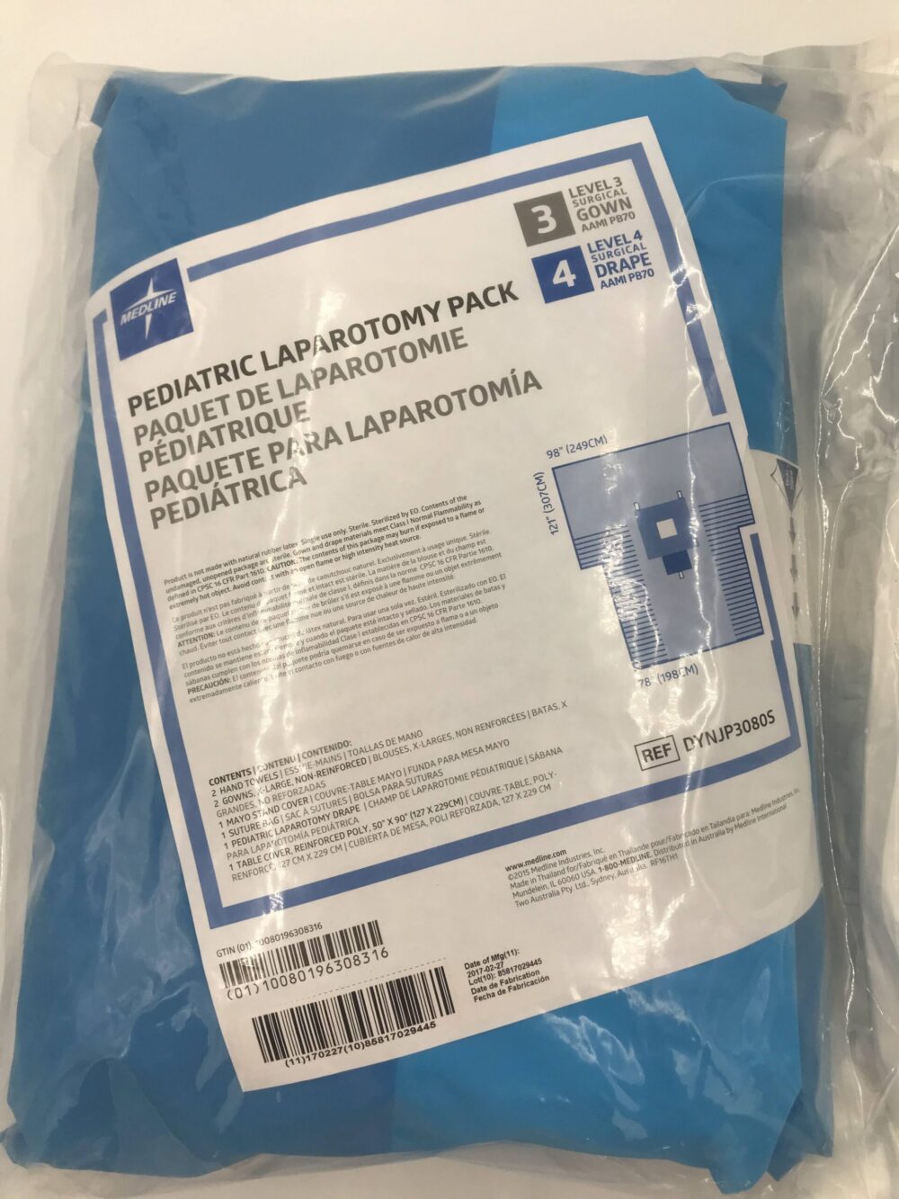 MEDLINE DYNJP3080S Pediatric Laparotomy Pack 121″ x 98″ x 78″ GB TECH USA
