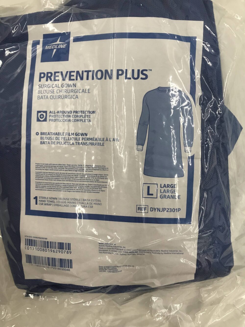 MEDLINE DYNJP2301P Prevention Plus Surgical Gown Large (24/Case) – GB ...