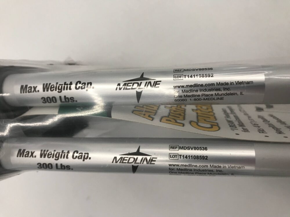 Medline MDSV80536 Aluminium Push-Button Crutches 4