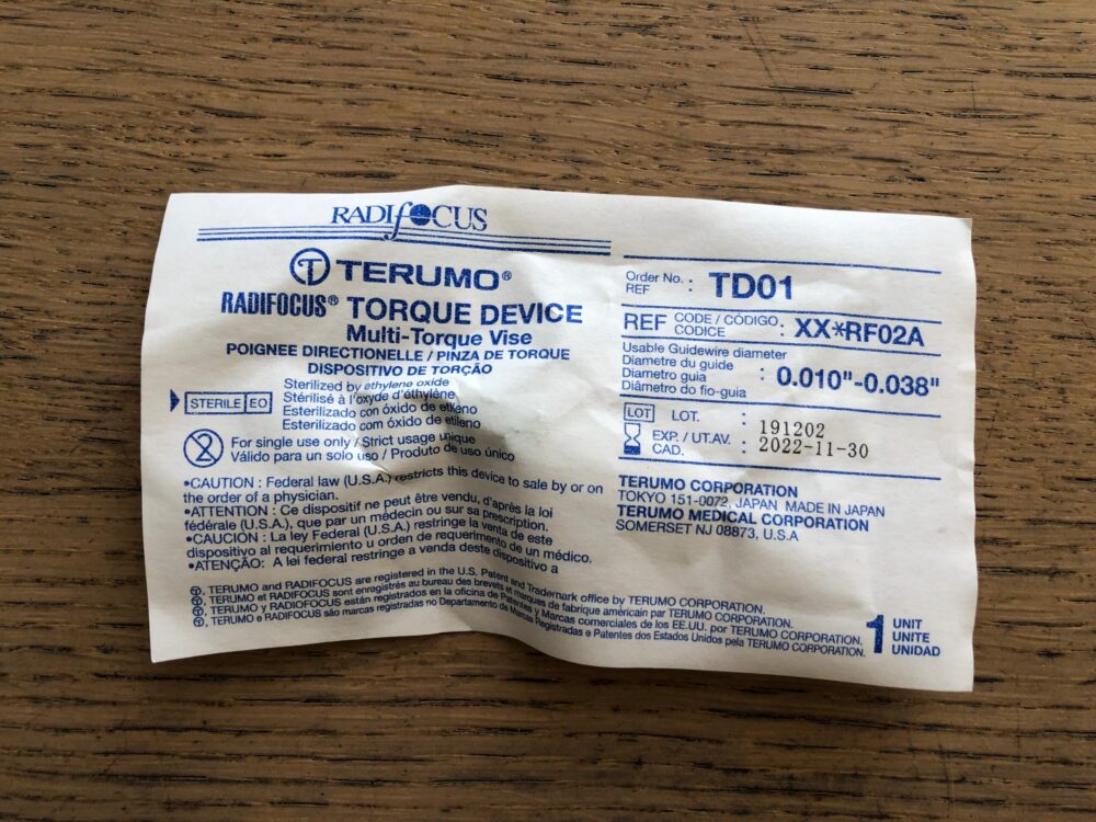 TERUMO TD01 (XX*RF02A) Radifocus Torque Device MultiTorque Vise (X