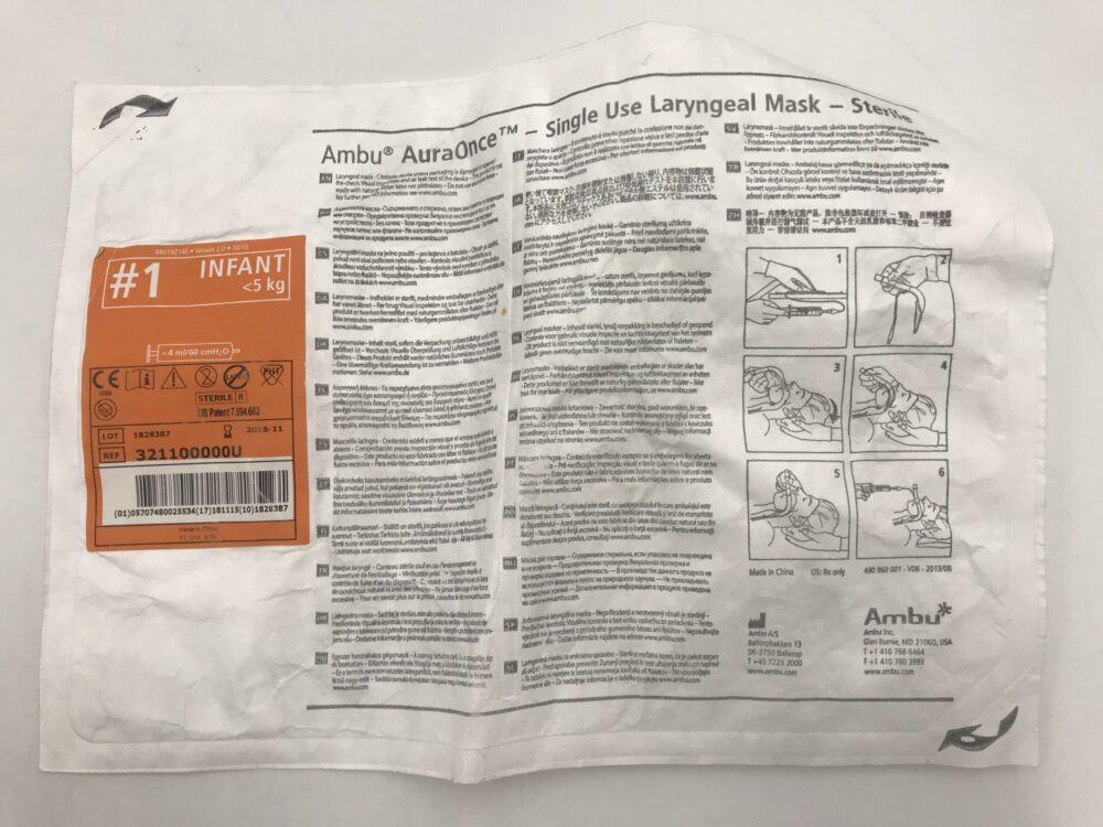 Ambu 321100000U AuraOnce Laryngeal Mask 1 Infant