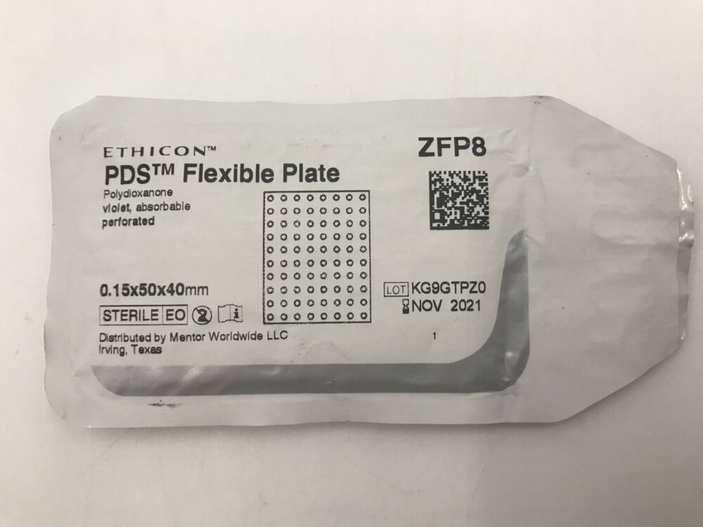 Ethicon ZFP8 PDS Flexible Plate Polydioxanone Violet Absorbable