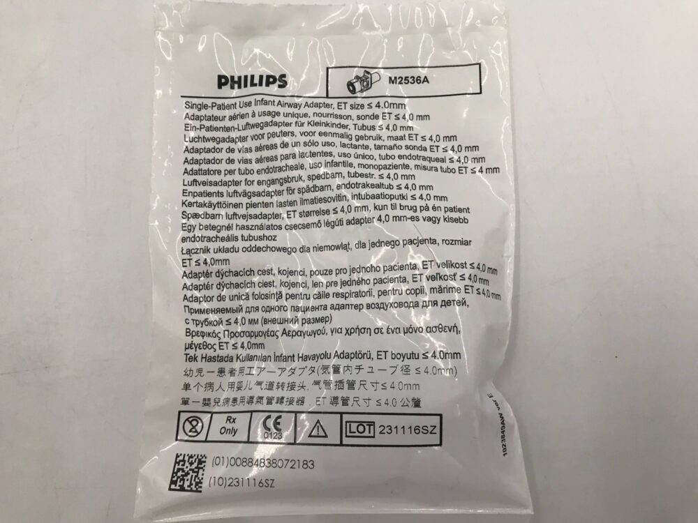 Philips M2536A Single-Patient Use Infant Airway Adapter ET Tube  