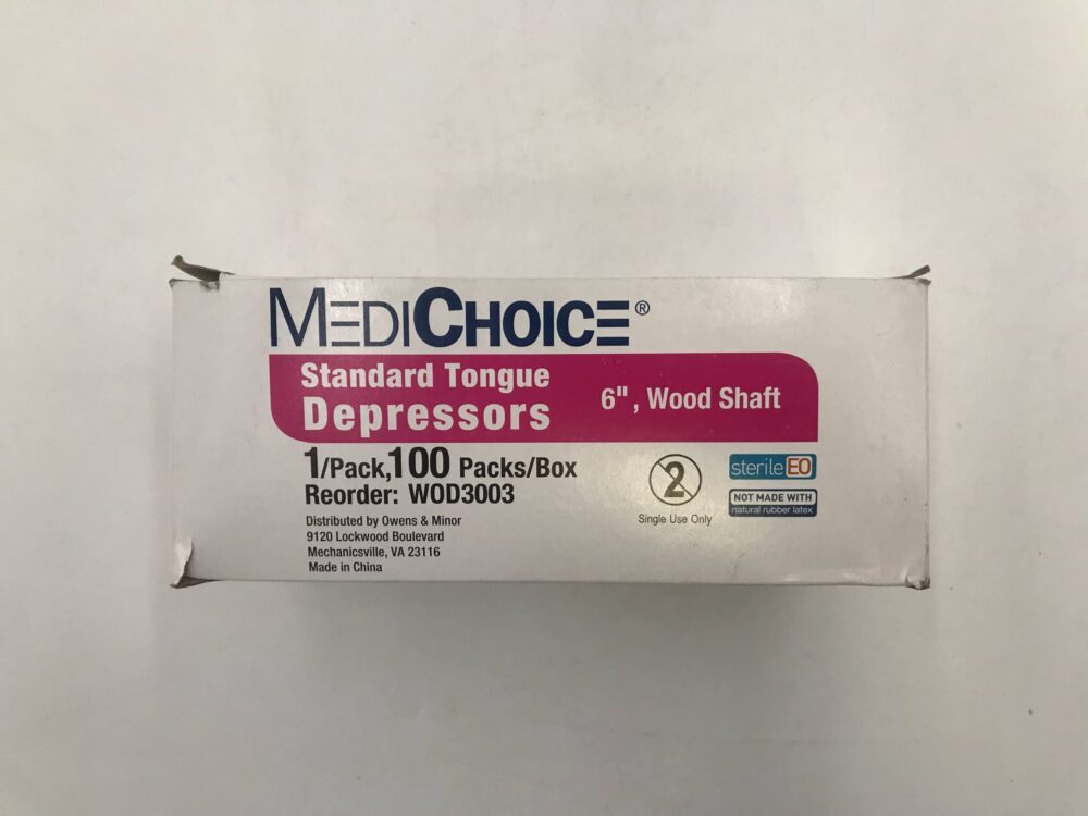 MediChoice WOD3003 Standard Tongue Depressors 6″ Wood Shaft (100