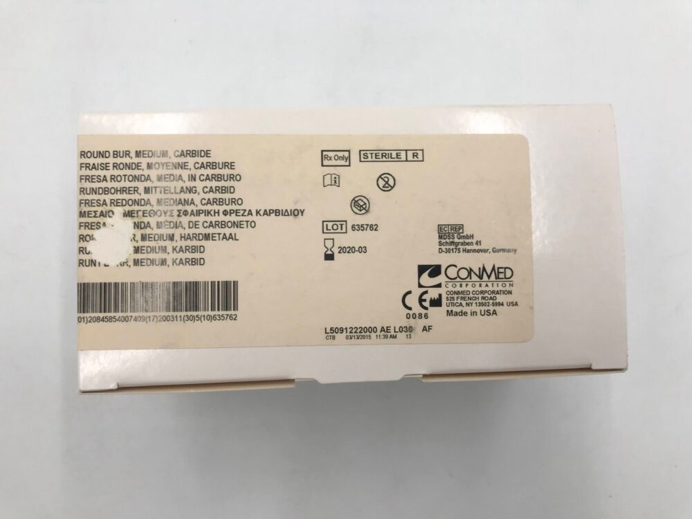 CONMED 5091-128 Round Bur, Medium, Carbide, 4mm (X)