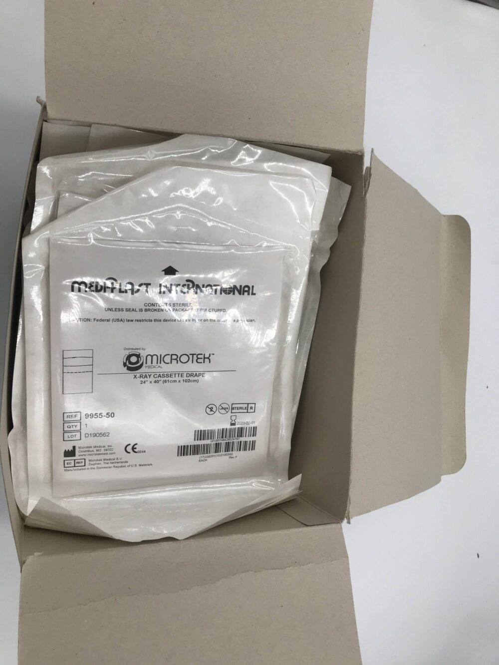 MICROTEK MEDICAL 995550 XRay Cassette Drape 24in x 40in (50/Box)(X