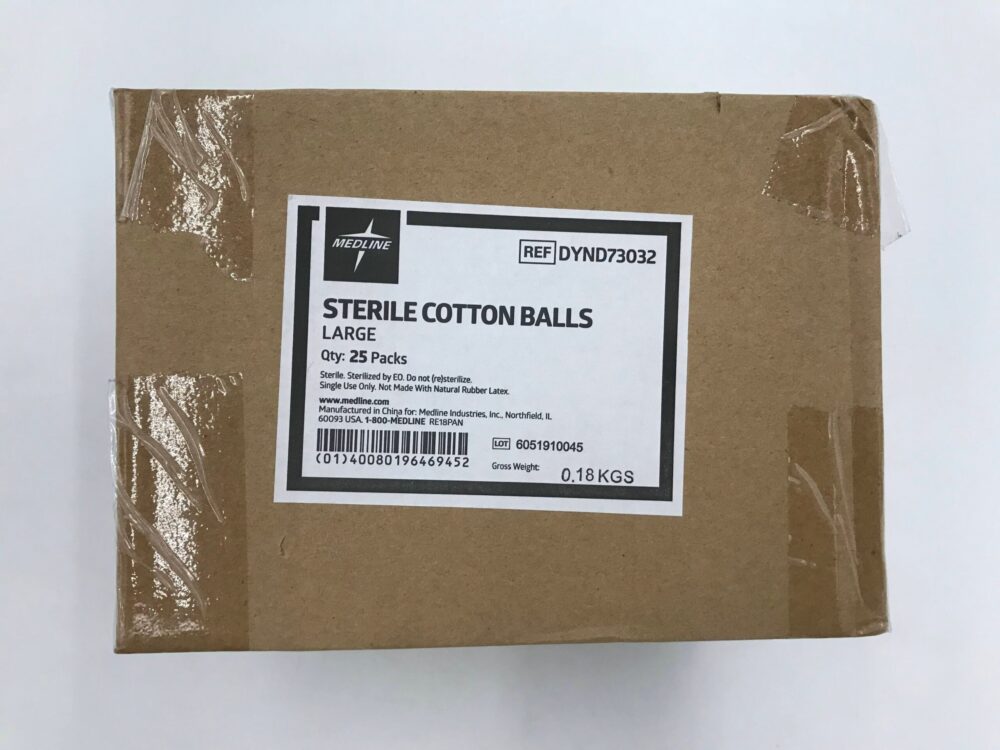 MEDLINE DYND73032 Sterile Cotton Balls Large (25/Box) - GB TECH USA