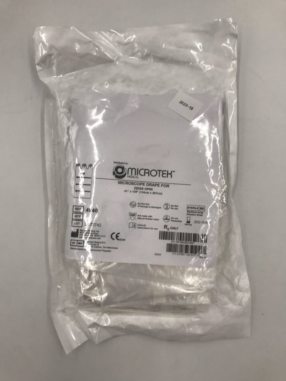 MICROTEK 4940 Microscope Drape for Zeiss OPMI 41in x 105in (X) GB