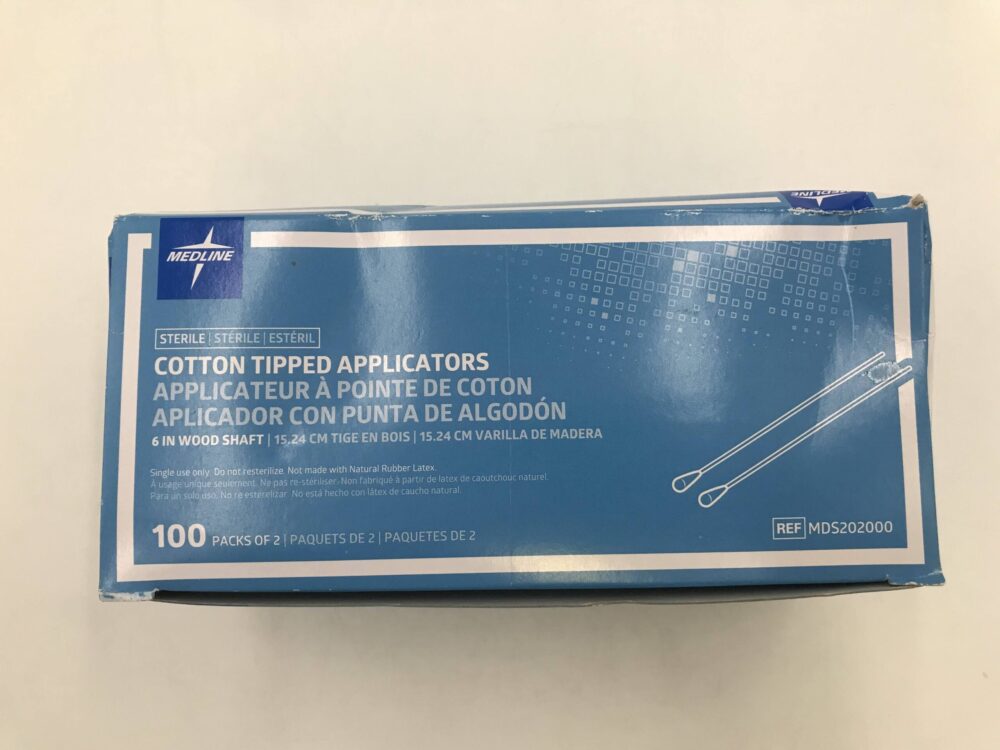 Medline MDS202000 Cotton Tipped Applicators 6in Wood Shaft (Packs of 2)  (100/Box)
