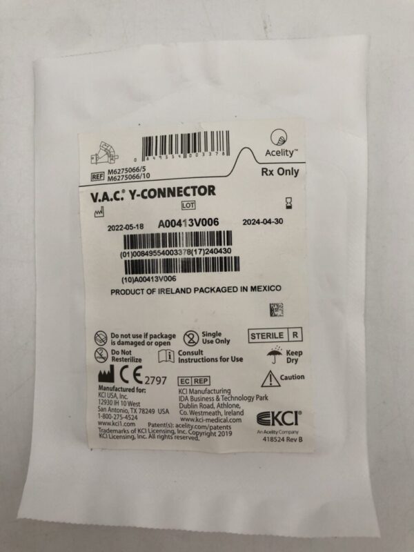 Topper Acelity KCI M6275066/5 Acelity V.A.C. Y-Connector - GB TECH USA