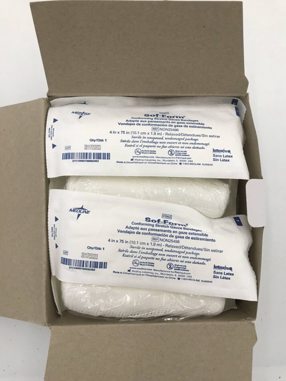 Medline NON25498 SofForm Conforming Stretch Gauze Bandages 4in x 75in
