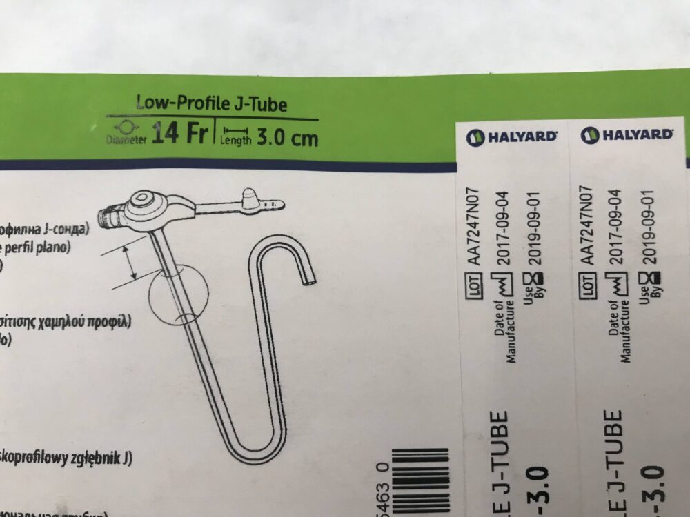 Halyard 0230143.0 MicKey Jejunal Feeding Tube LowProfile JTube