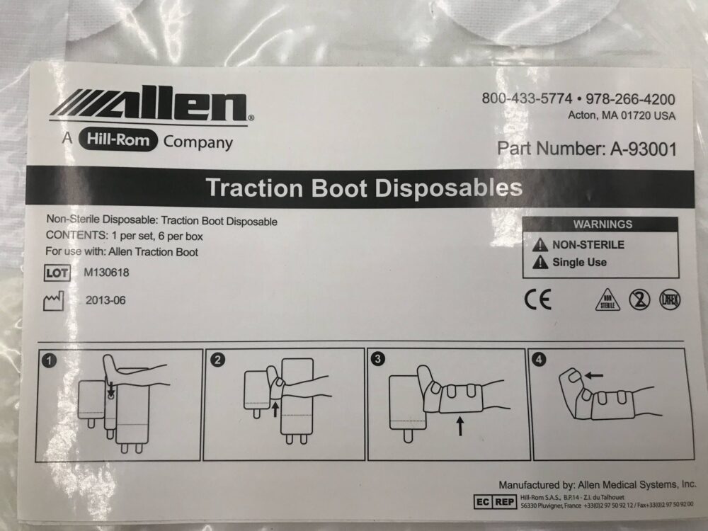 Allen Medical Systems A93001 Traction Boot Disposables GB TECH USA
