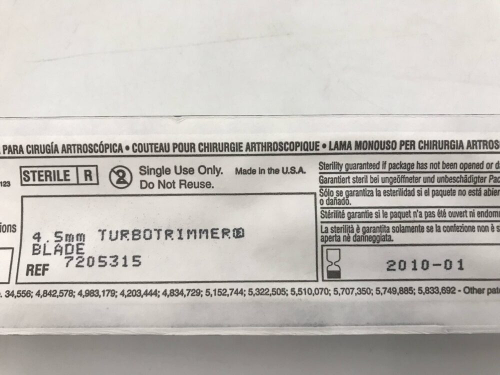 Smith & Nephew 7205315 Dyonics Arthroscopic Surgery Blade 4.5mm Turbo ...
