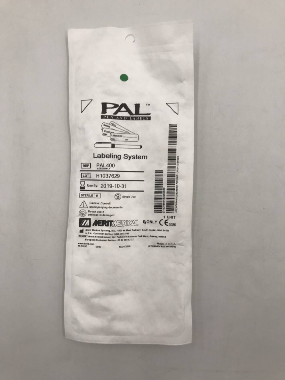 MERIT MEDICAL PAL400 PAL Pen and Labels Labeling System (X) GB TECH USA
