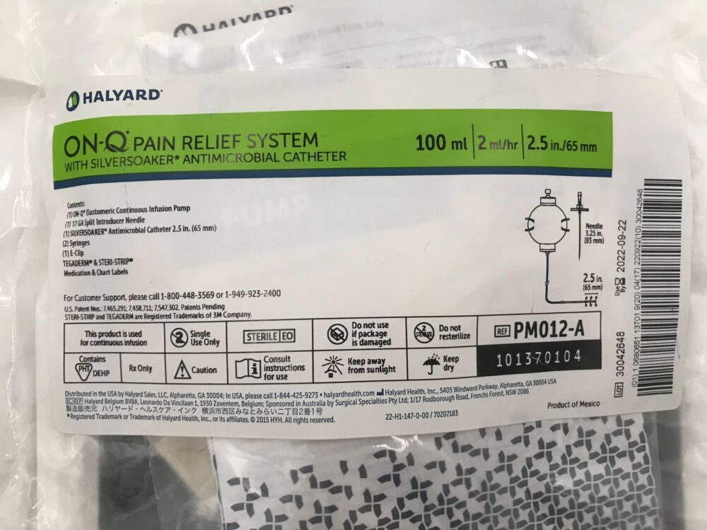 HALYARD PM012A ONQ Pain Relief System w/Silversoaker Antimicrobial